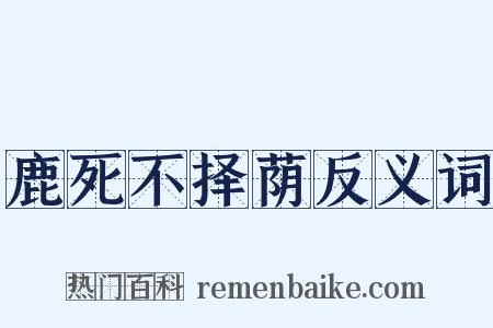 鹿死不择荫反义词是什么意思的图片